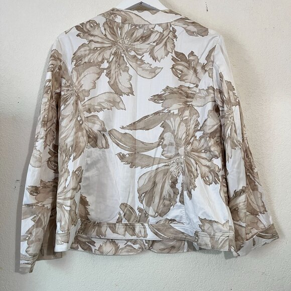 Chico's Additions Womens Beige Floral Button-Front Lightweight Jacket Size 1 - Picture 4 of 8